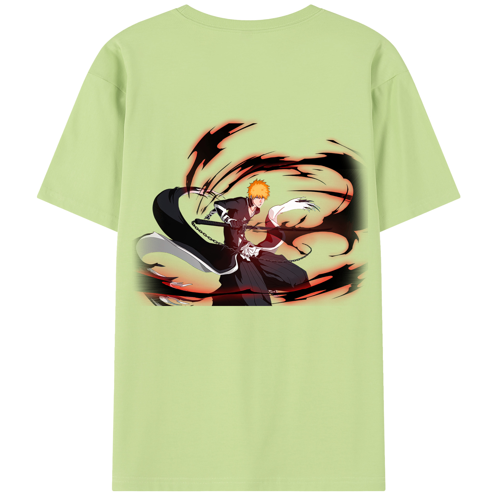 （画像用） ブリーチ 黒崎一護（くろさき いちご）BLEACH Kurosaki Ichigo 綿100％半袖Tシャツ（背面プリント）
